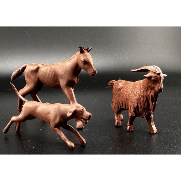 Allstate Marx Happi Time Farm Playset 1959 Auburn Red Horse Goat Dog Tim Mee PPC - Picture 2 of 16